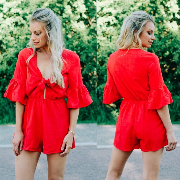 Listicle Pants - ❌SOLD❌ Listicle Red Summer Romper